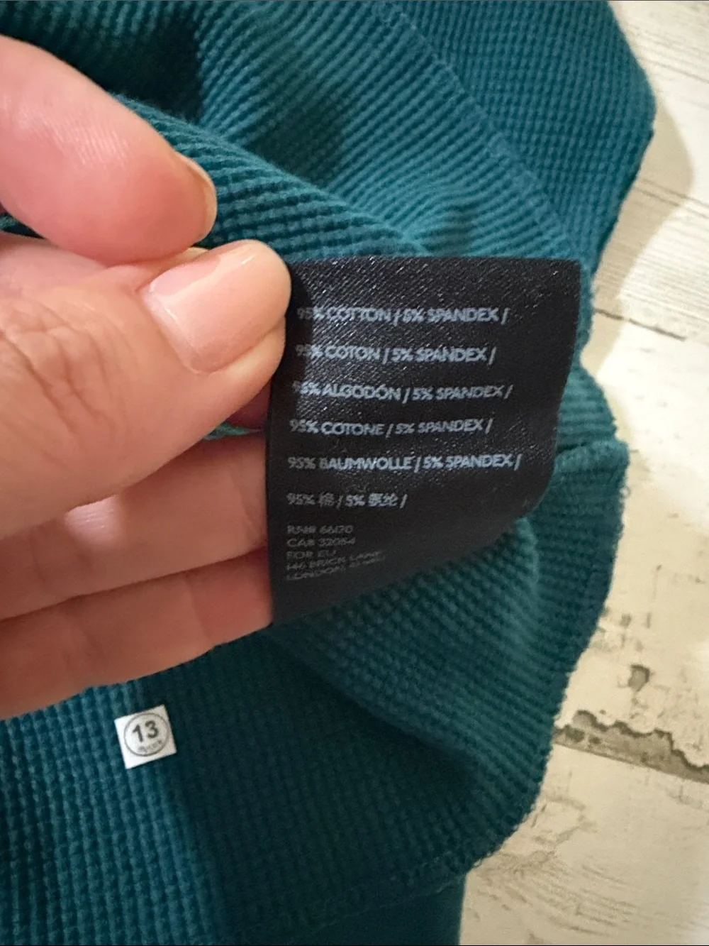 Anthropologie Teal Long-Sleeve 'je ne sais quoi' Thermal Top Size Medium NWT - Picture 7 of 9